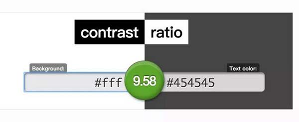 網頁制作時文字與背景間對比度的選擇